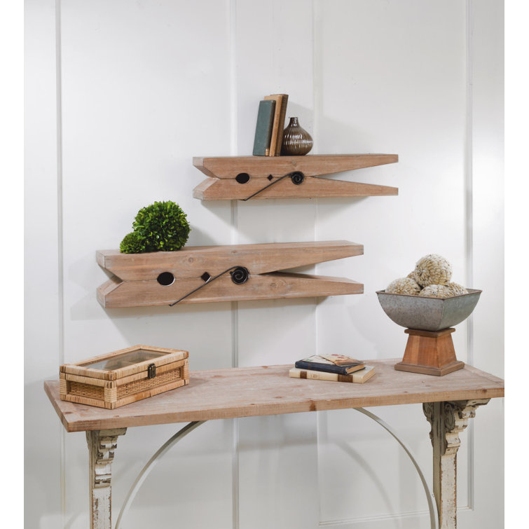 Gracie Oaks Cox Clothespin 2 Piece Wall Shelf Set & Reviews Wayfair